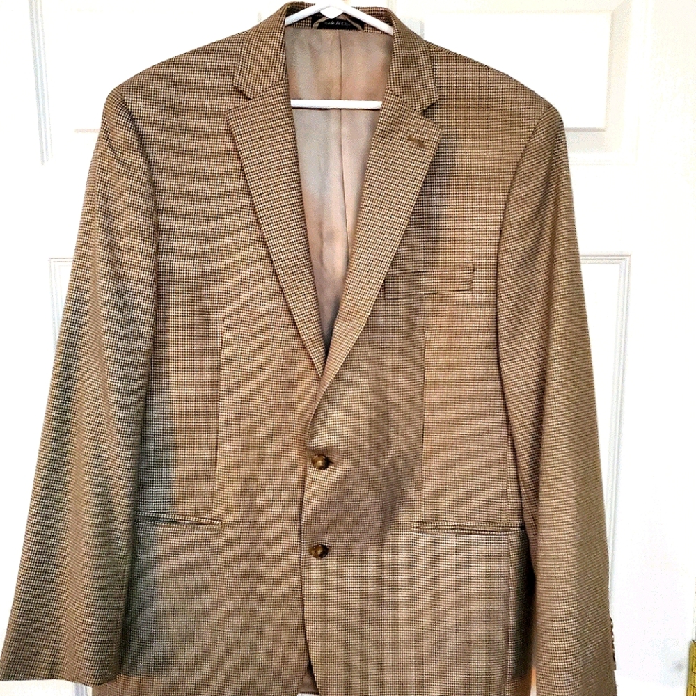 Lauren Ralph Lauren Men's Houndstooth Blazer Coat Gem